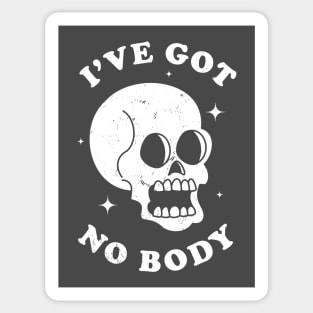 I've Got No Body Funny Skeleton Skull Halloween Retro Design Sticker